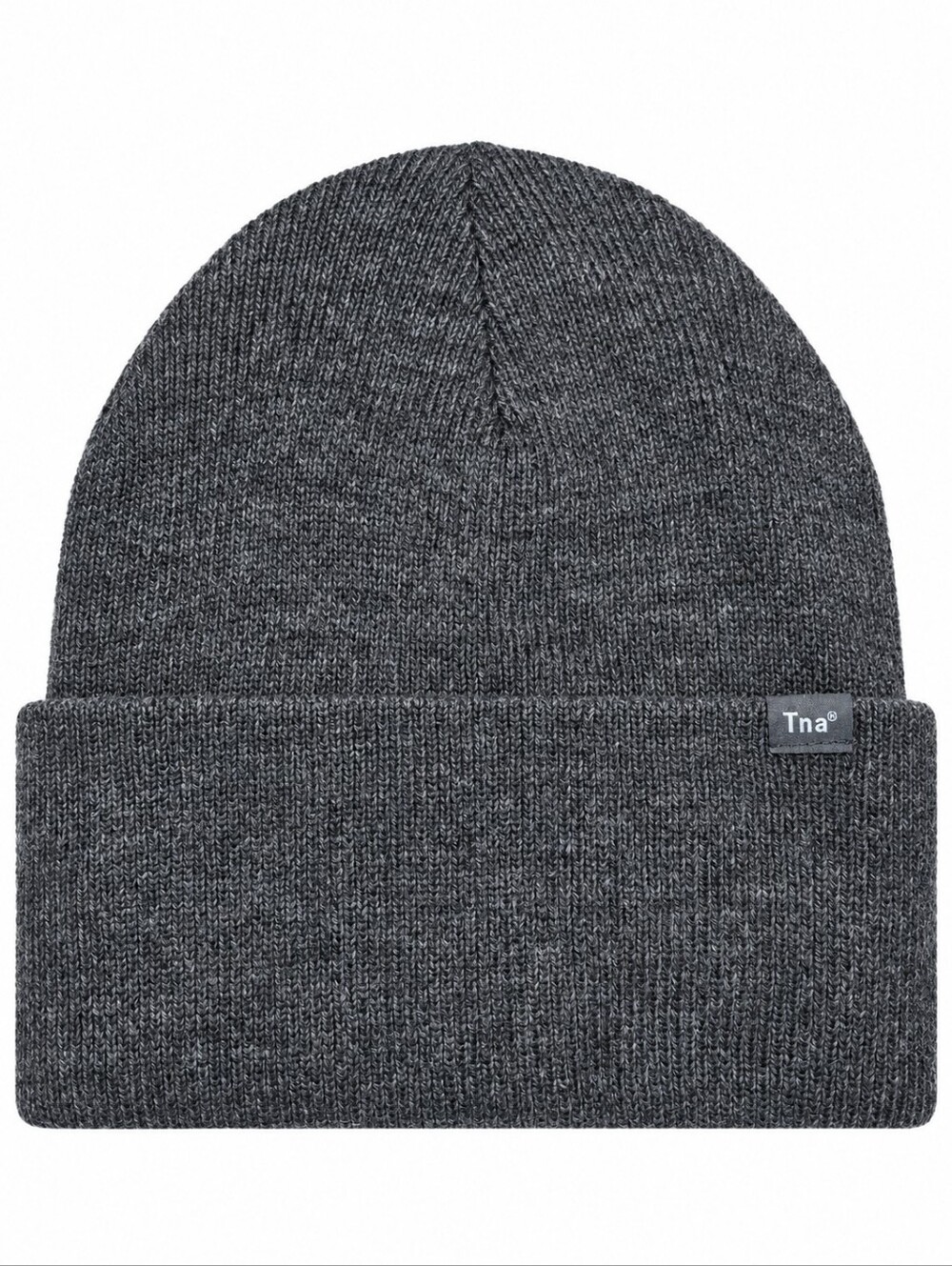 Tna Charcoal Grey Knit Cuffed Beanie One Size Acrylic